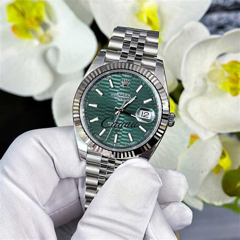 rolex datejust motif green|Rolex Datejust green price.